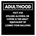 Red Rakoon Greeting Card Funny Greeting Card - Adulthood Fact 54 - Spilling Alcohol or Coffee