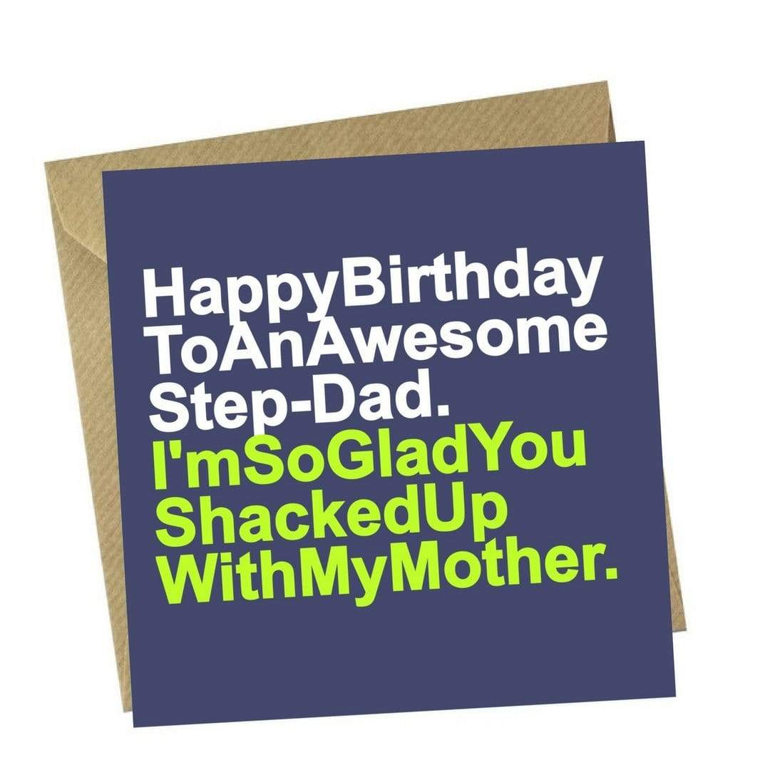 Red Rakoon Greeting Card Funny Greeting Card - Awesome Step-Dad