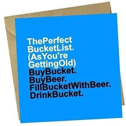 Red Rakoon Greeting Card Funny Greeting Card - Beer Bucket List