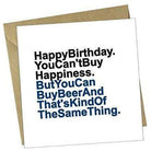 Red Rakoon Greeting Card Funny Greeting Card - Beer Happiness