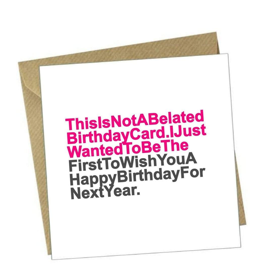 Red Rakoon Greeting Card Funny Greeting Card - Belated Birthday
