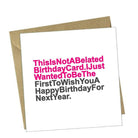 Red Rakoon Greeting Card Funny Greeting Card - Belated Birthday