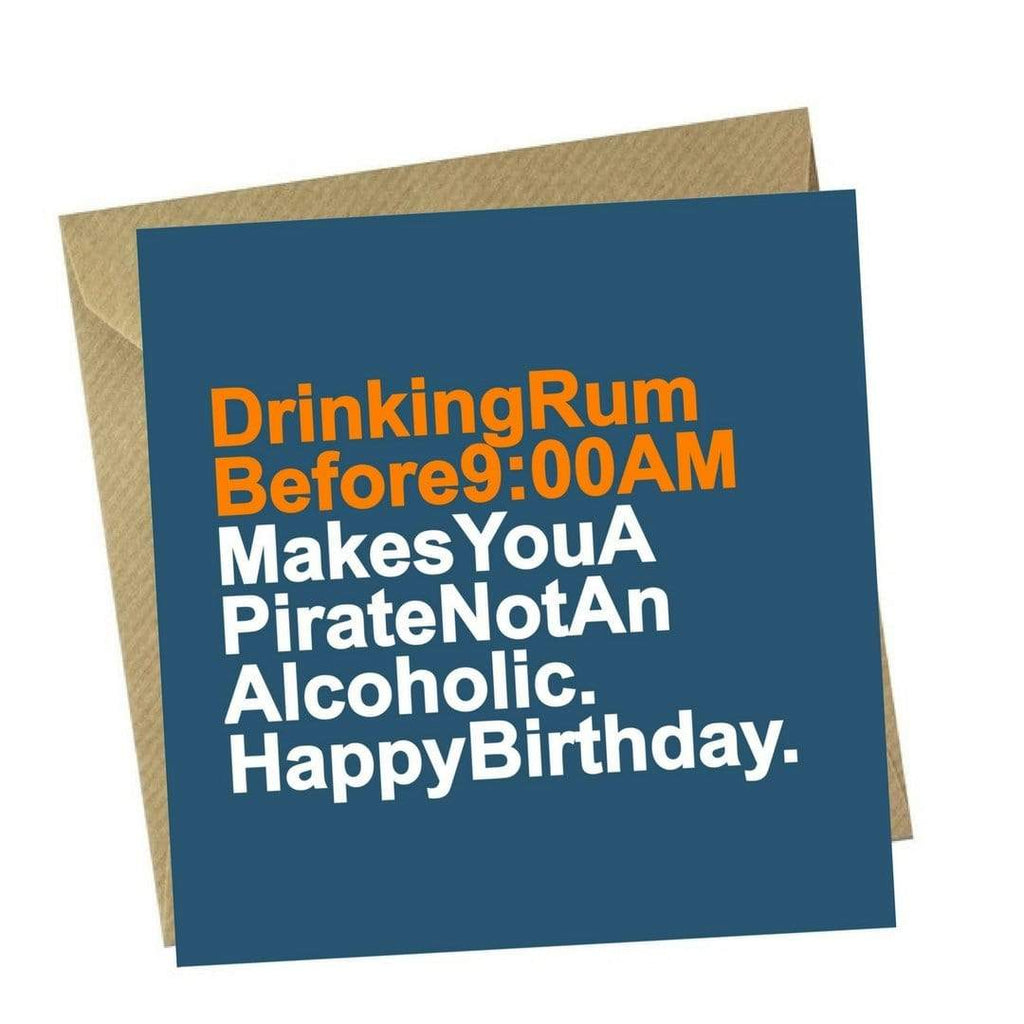 Red Rakoon Greeting Card Funny Greeting Card - Drinking Rum