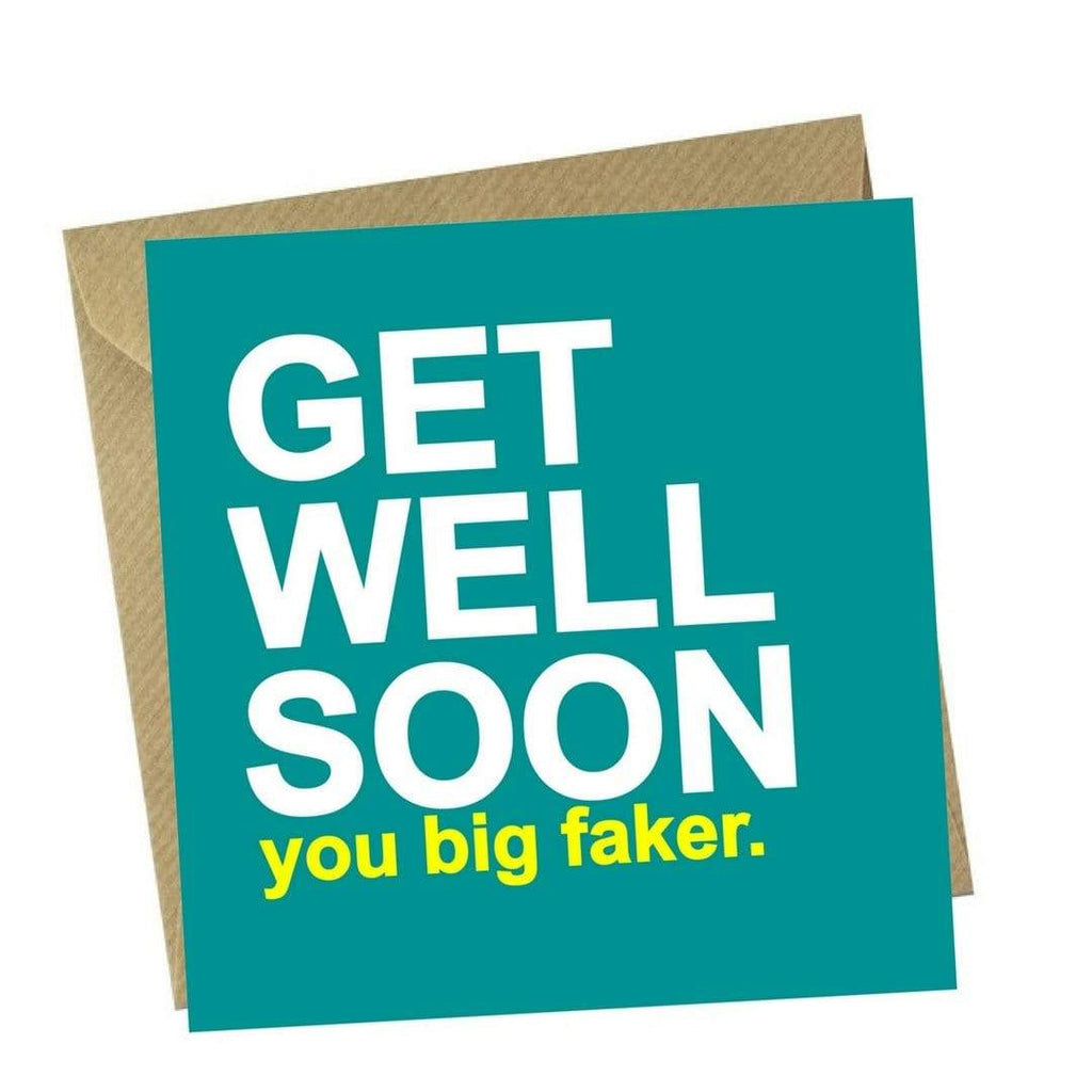 Red Rakoon Greeting Card Funny Greeting Card - Get Well Faker