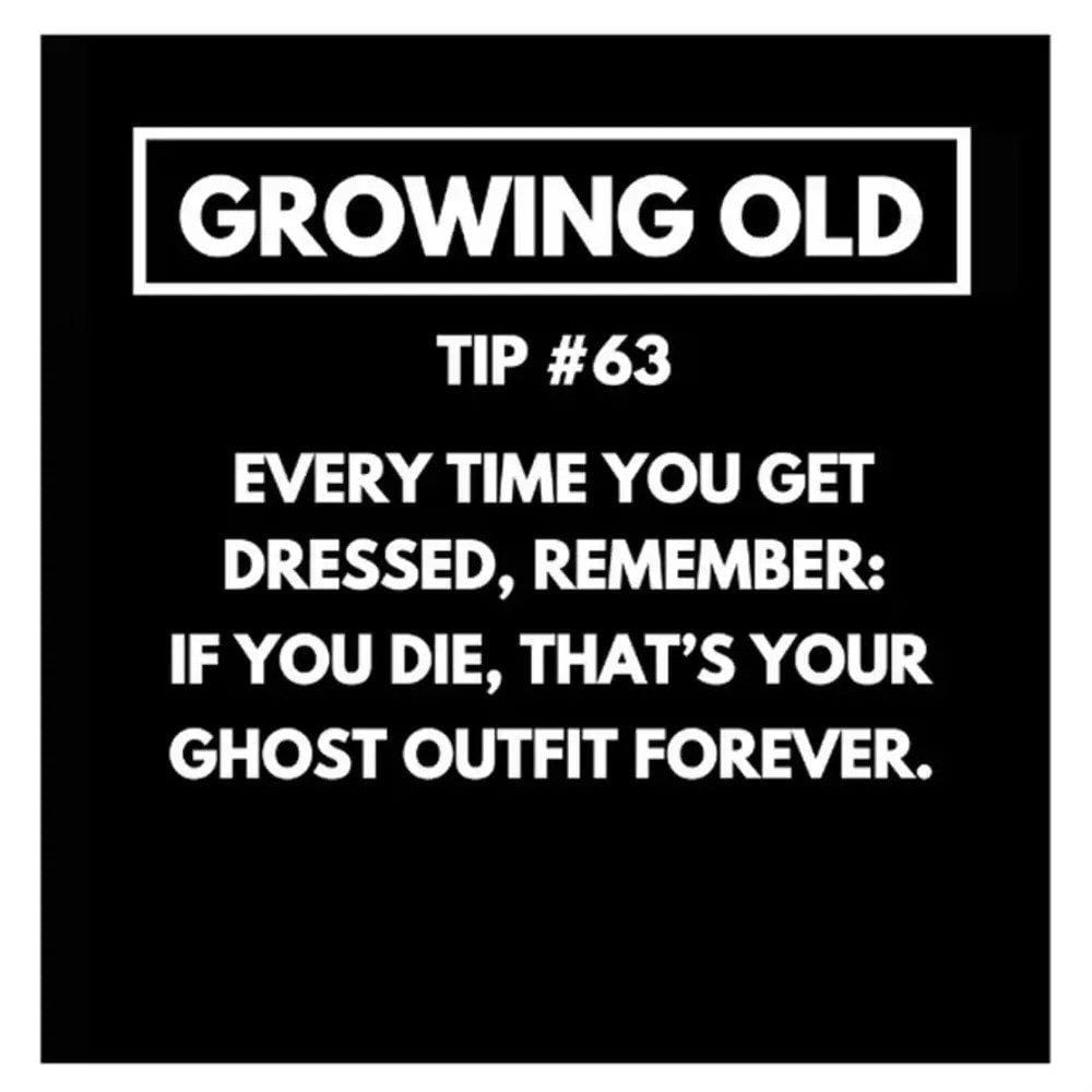 Red Rakoon Greeting Card Funny Greeting Card - Growing Old Tip 63 - Ghost Outfit