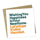 Red Rakoon Greeting Card Funny Greeting Card - Haunted New House