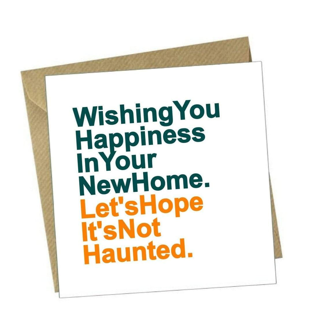 Red Rakoon Greeting Card Funny Greeting Card - Haunted New House