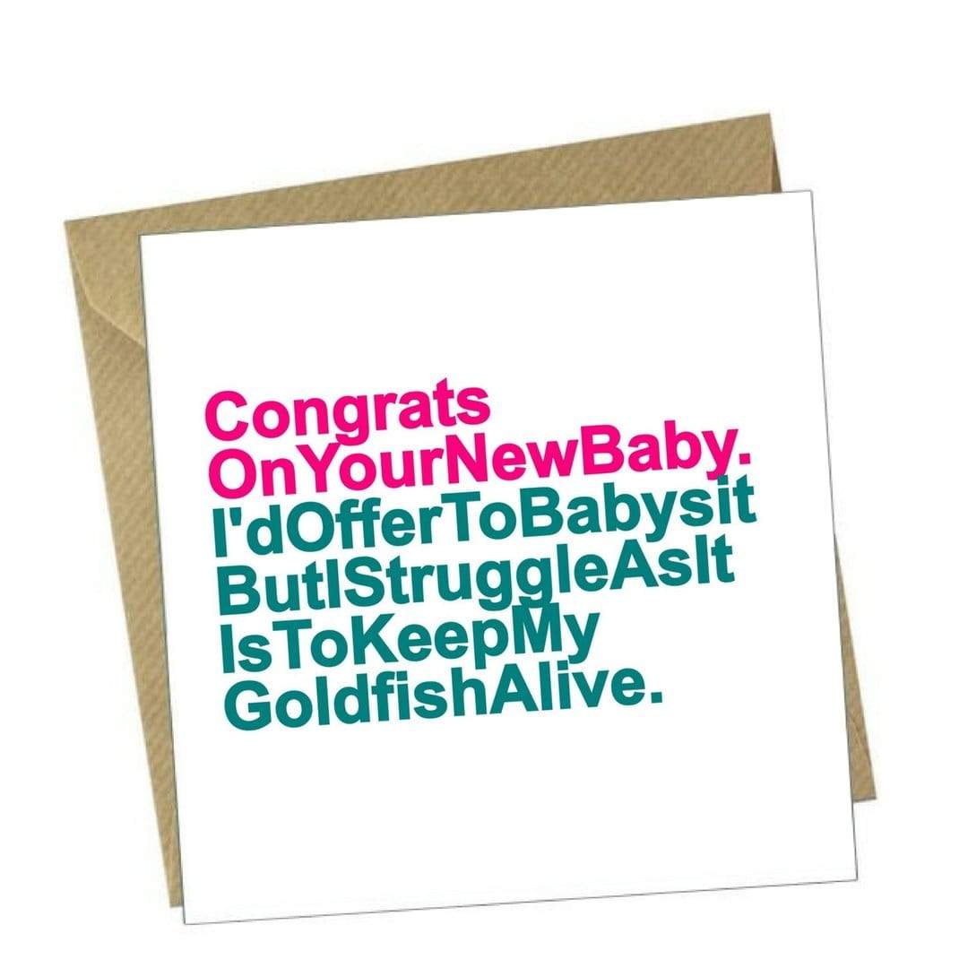 Red Rakoon Greeting Card Funny Greeting Card - New Baby