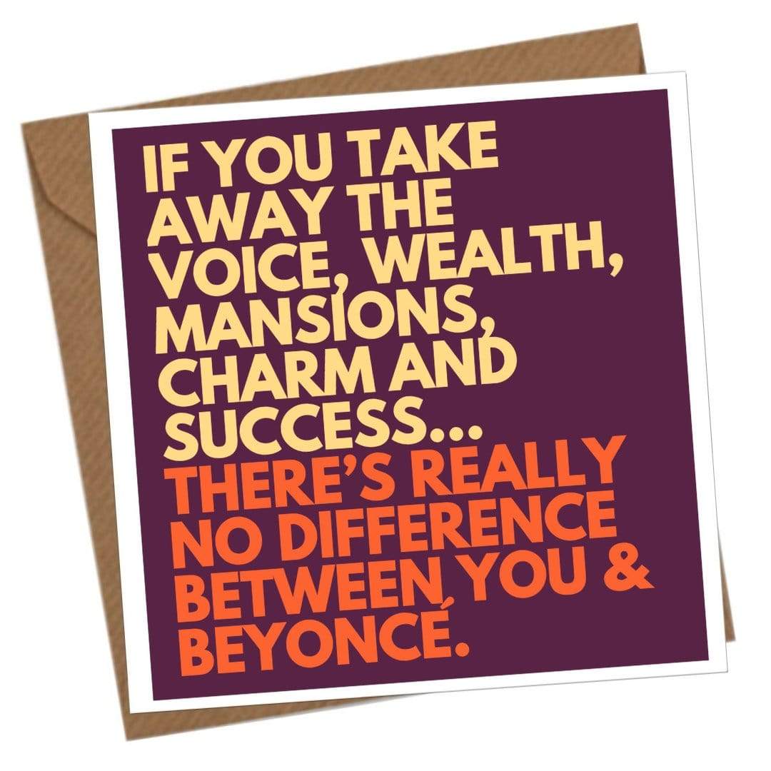 Red Rakoon Greeting Card Funny Greeting Card - No Difference Between You and Beyonce