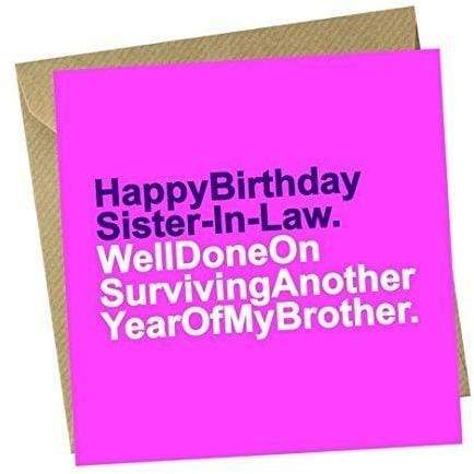 Red Rakoon Greeting Card Funny Greeting Card - Sister-in-Law Survival