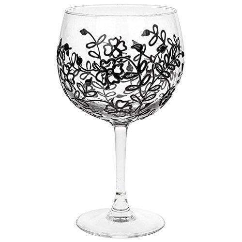 Sunny By Sue Gin Glass Gin Glass - Black Floral