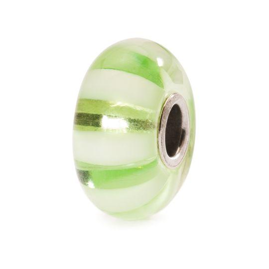Trollbeads Trollbeads - Glass Bead - Light Green Stripe 61377