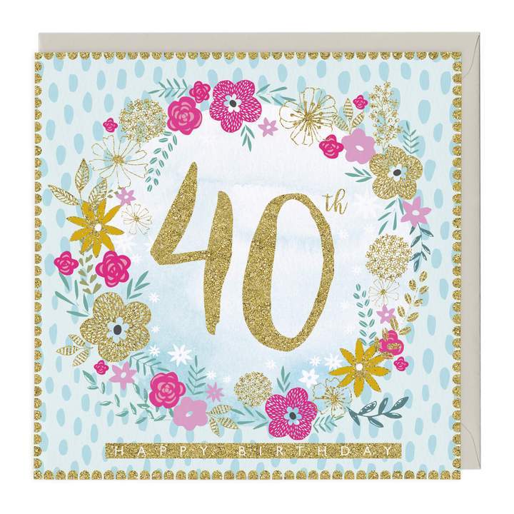 Whistlefish Birthday Card 40th Happy Birthday Greeting Card