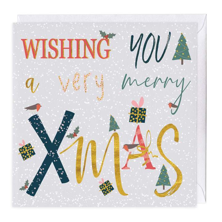 Whistlefish Christmas Card 100% Recyclable A Very Merry Christmas Card
