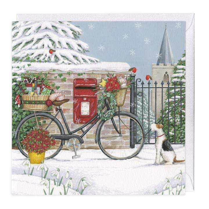 Whistlefish Christmas Card 100% Recyclable Bicycle Delivery Christmas Card