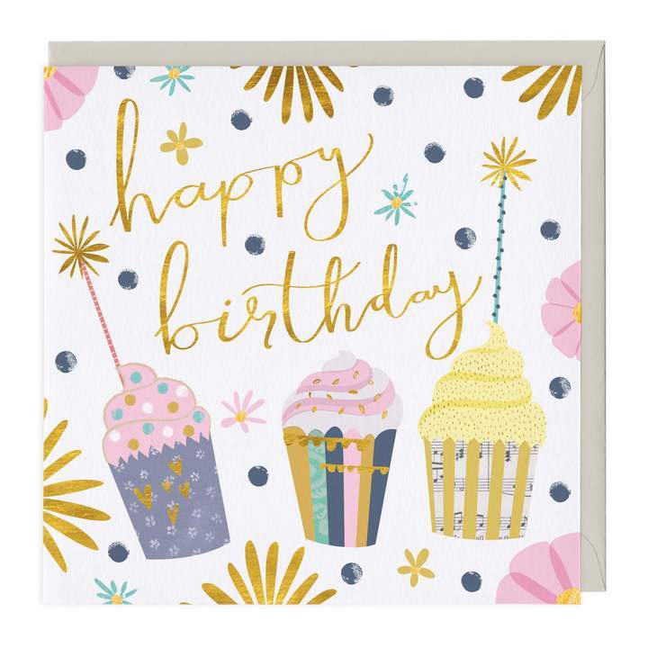 Whistlefish Greeting Card Happy Birthday Cupcakes Greeting Card