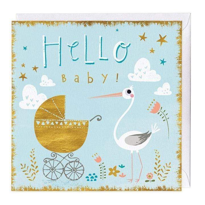 Whistlefish Greeting Card Hello Baby Blue Greeting Card