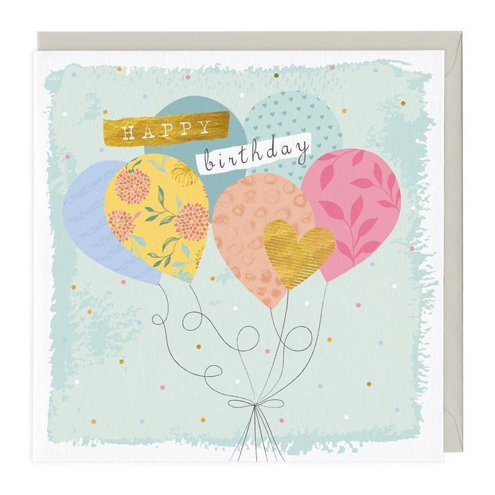 Whistlefish Greeting Card Patterned Balloons Birthday Greeting Card