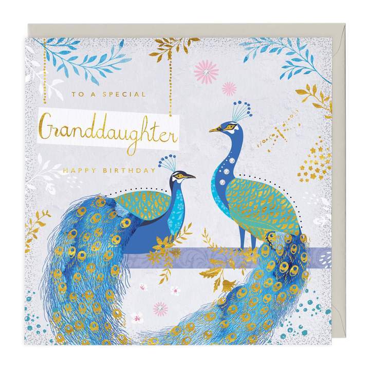 Whistlefish Greeting Card Peacocks To A Special Granddaughter Greeting Card