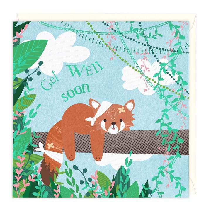 Whistlefish Greeting Card Whistlefish Get Well Card - Poorly Fox Get Well Soon