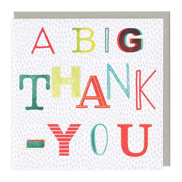 Whistlefish Thank You Card - A Big Thank You Neon – Curios Gifts