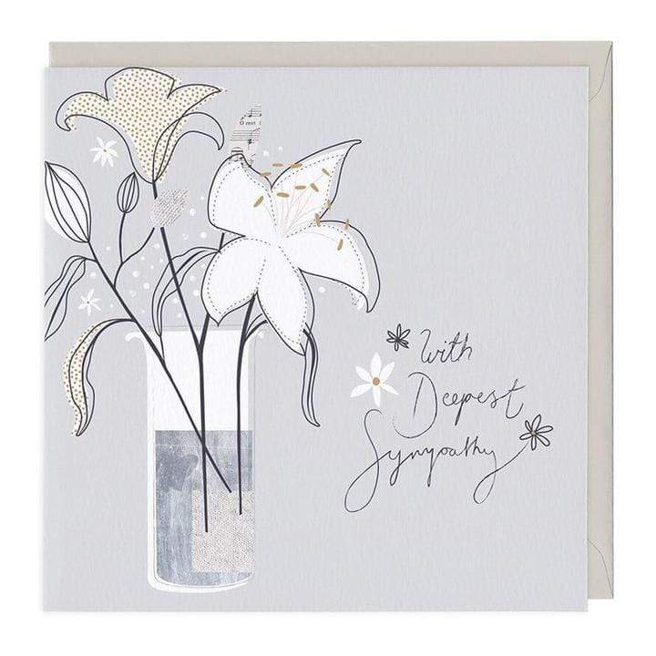 Whistlefish Greeting Card White Lily With Deepest Sympathy Card