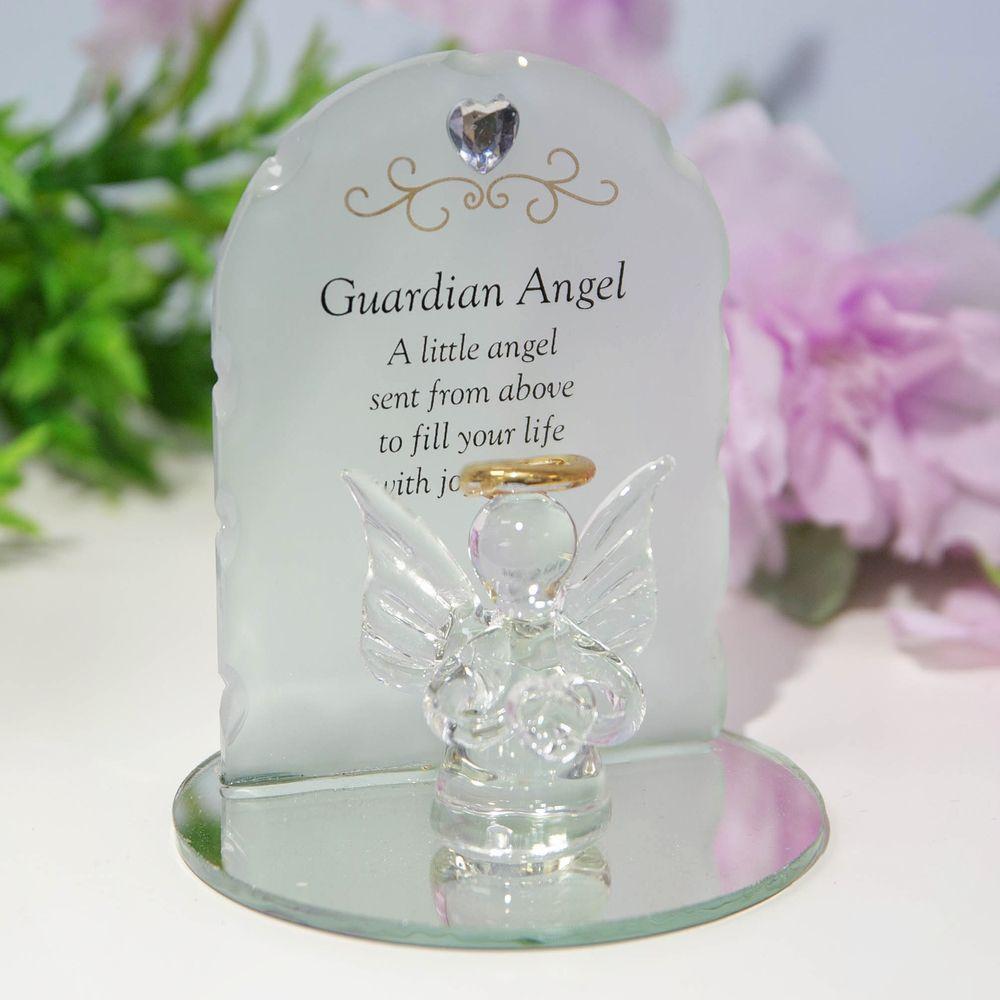 Widdop & Co Bereavement Ornament Thought of You Glass Angel Bereavement Ornament - Guardian Angel