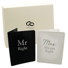 Widdop Passport Holder Mr Right & Mrs Always Right Amore Mr & Mrs Black and White Matching Passport Holders (Honeymoon Gift)
