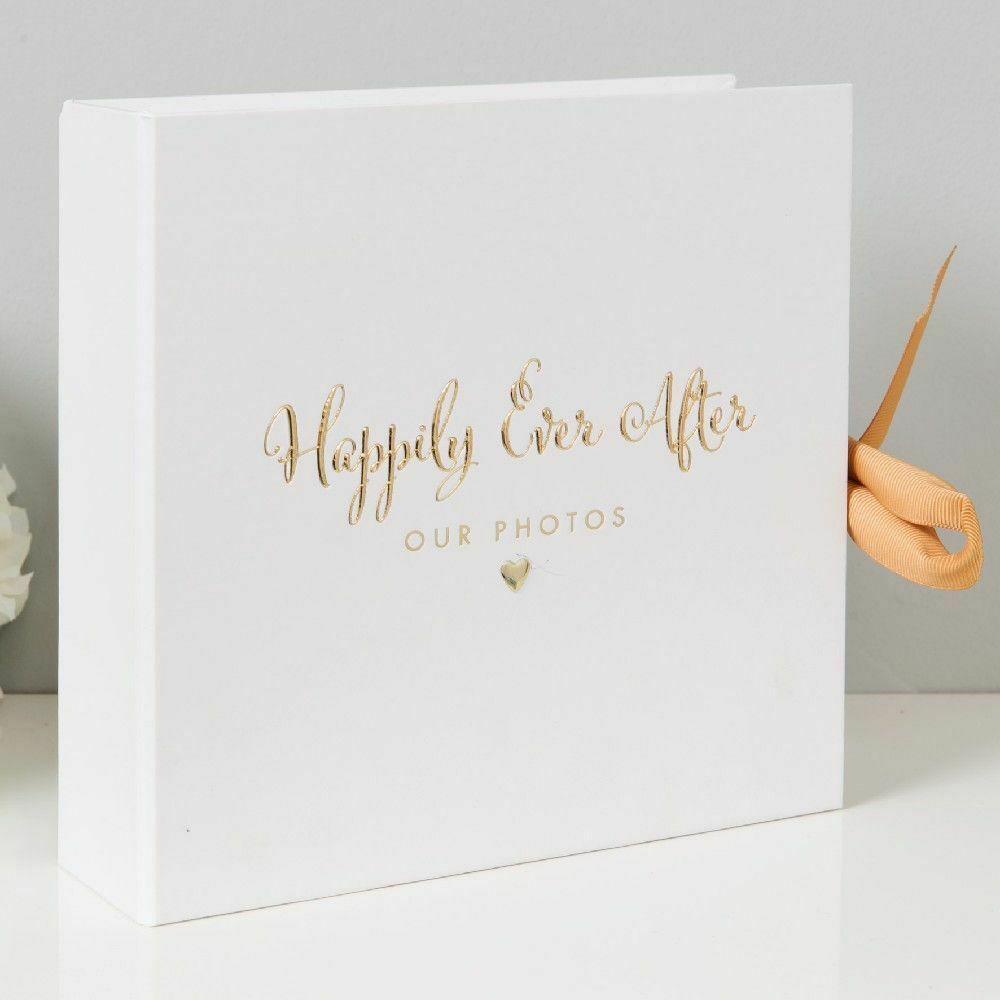 Widdop Photo Album Always & Forever Happily Ever After Wedding Photo Box and Memory Stick Holder