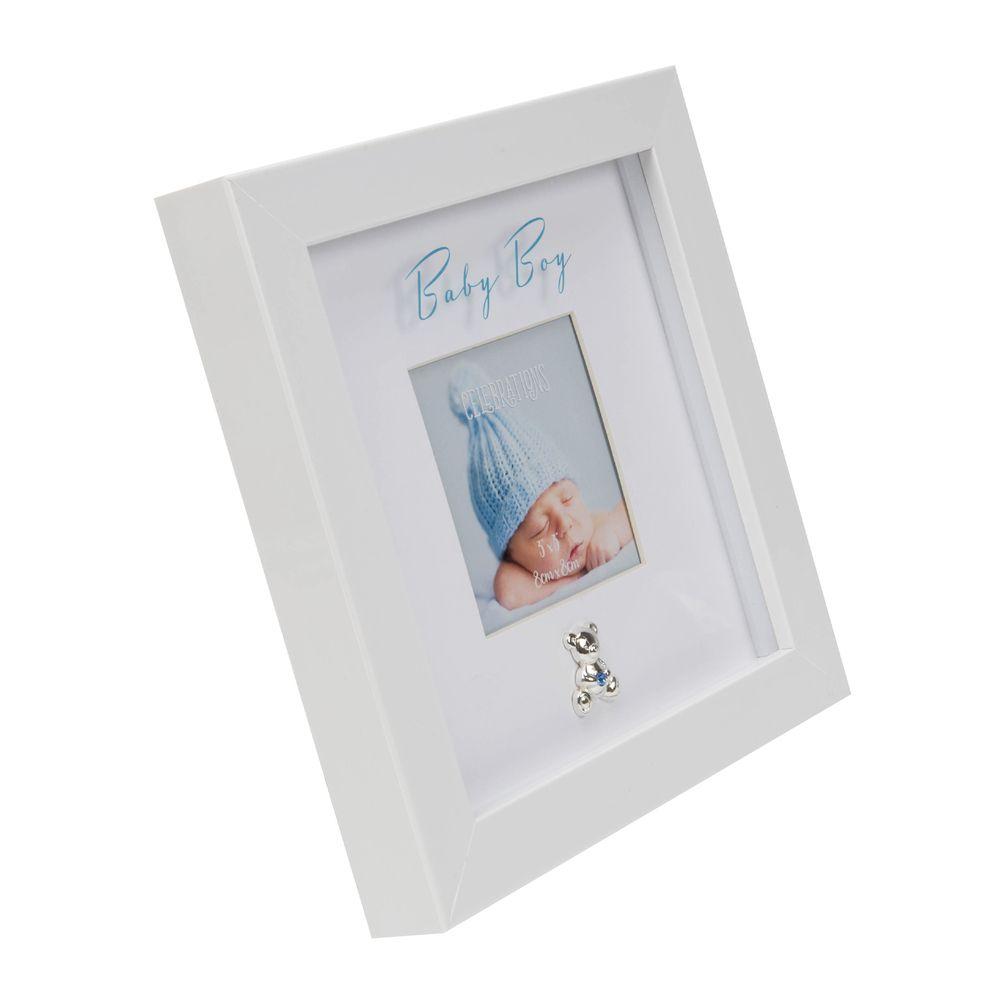 Widdop Photo Frames 3" x 3" Engravable Baby Box Frame - Baby Boy