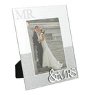 Widdop Photo Frames Mirror Glass Glitter Frame - Mr & Mrs - 5'' x 7''