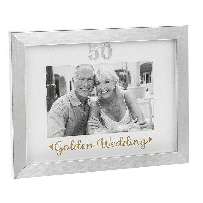 Widdop Photo Frames Silver Event 6'' x 4'' Photo Frame - Golden 50th Anniverary