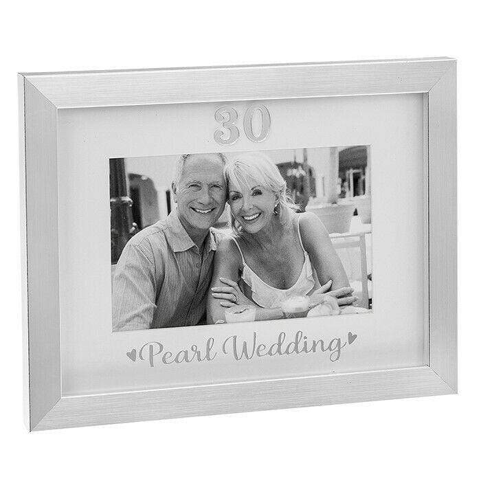 Widdop Photo Frames Silver Event 6'' x 4'' Photo Frame - Pearl 30th Anniversary