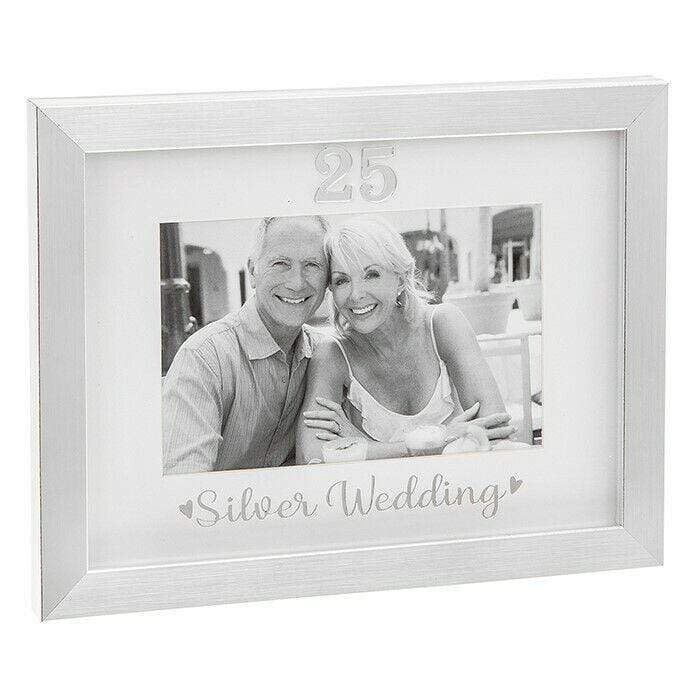 Widdop Photo Frames Silver Event 6'' x 4'' Photo Frame - Silver 25th Anniversary