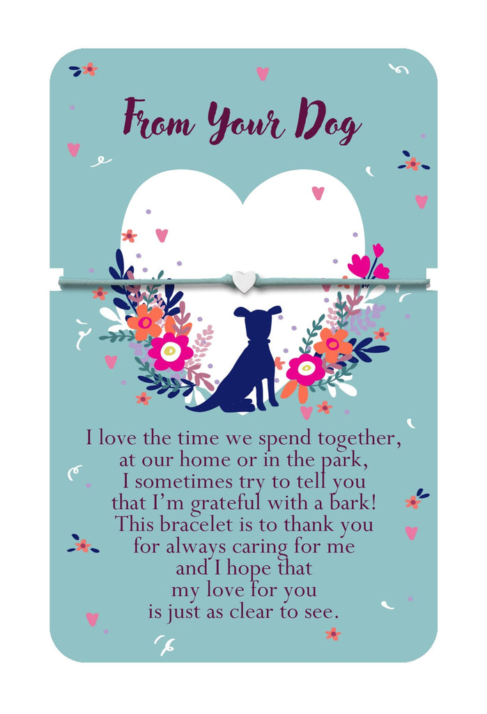 WPL Gifts Keepsake Cord Bracelet Heartwarmers Sentiment Cord Bracelet - From Your Dog