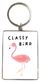 WPL Gifts Keyring Heartwarmers & Slogans Keyring - Classy Bird Flamingo