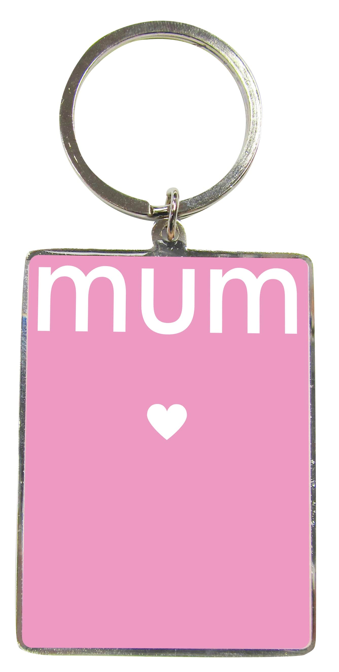 WPL Gifts Keyring Heartwarmers & Slogans Keyring - Mum (White Heart on Pink)