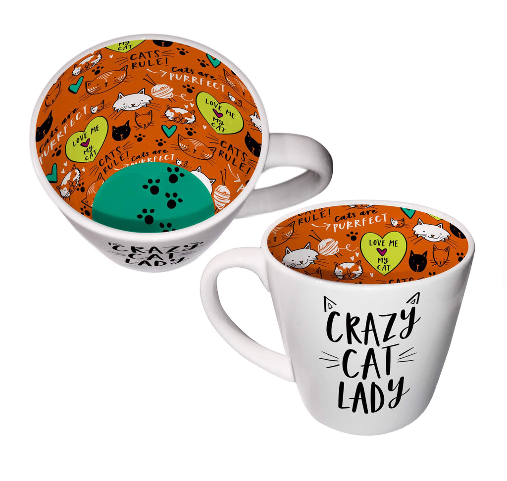WPL Gifts Mug Inside Out Mug With Gift Box - Crazy Cat Lady