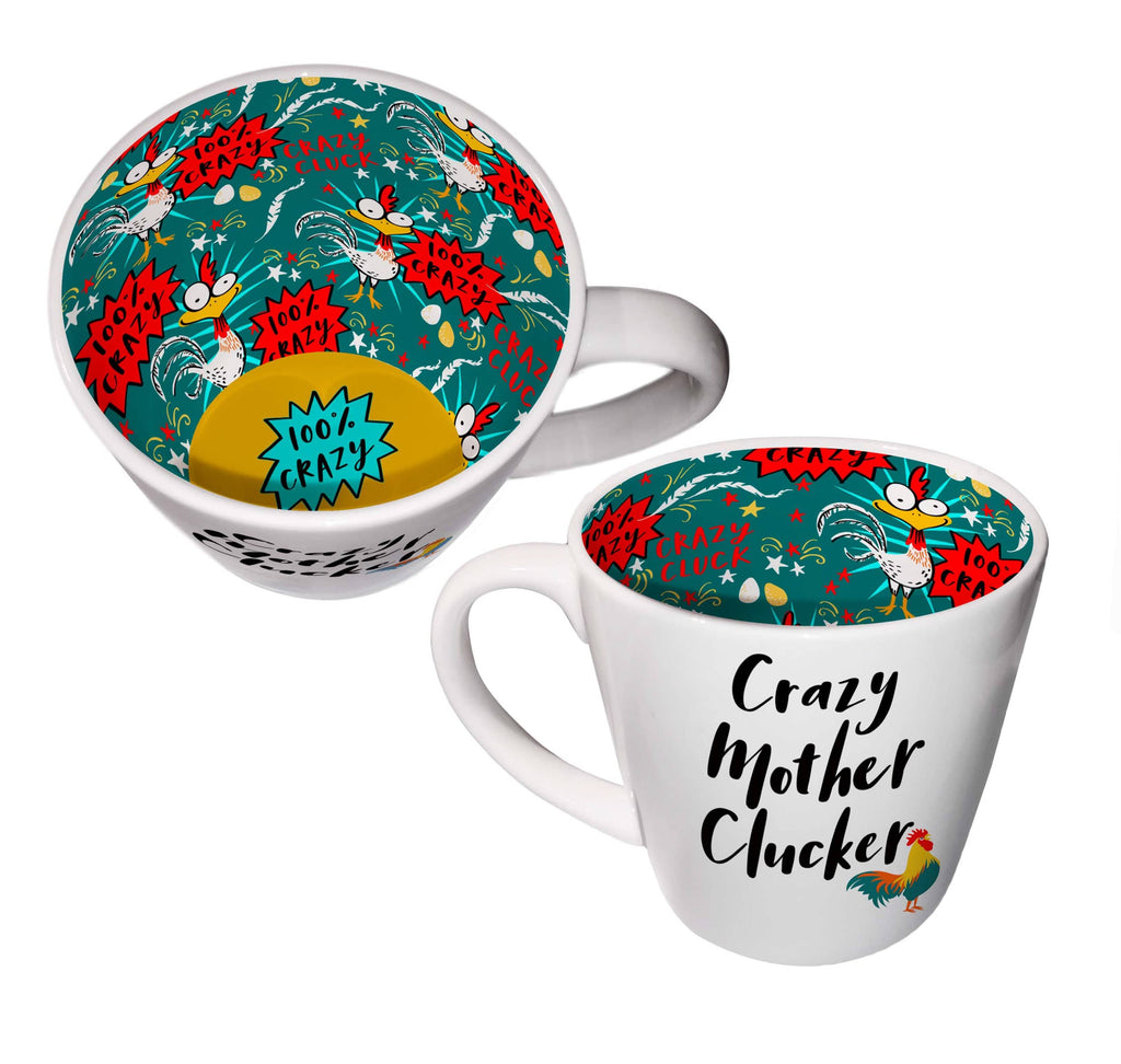 WPL Gifts Mug Inside Out Mug With Gift Box - Crazy Mother Clucker