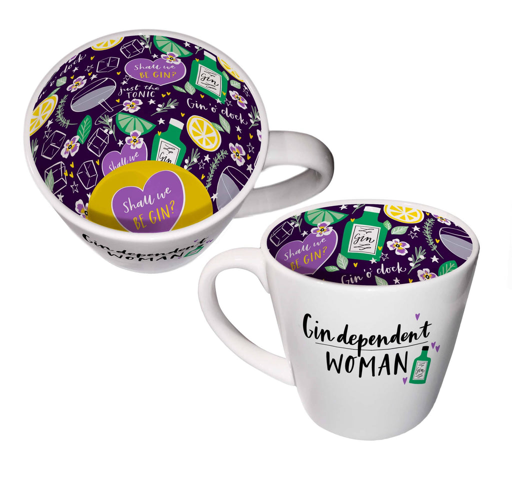 WPL Gifts Mug Inside Out Mug With Gift Box - Gin dependent woman