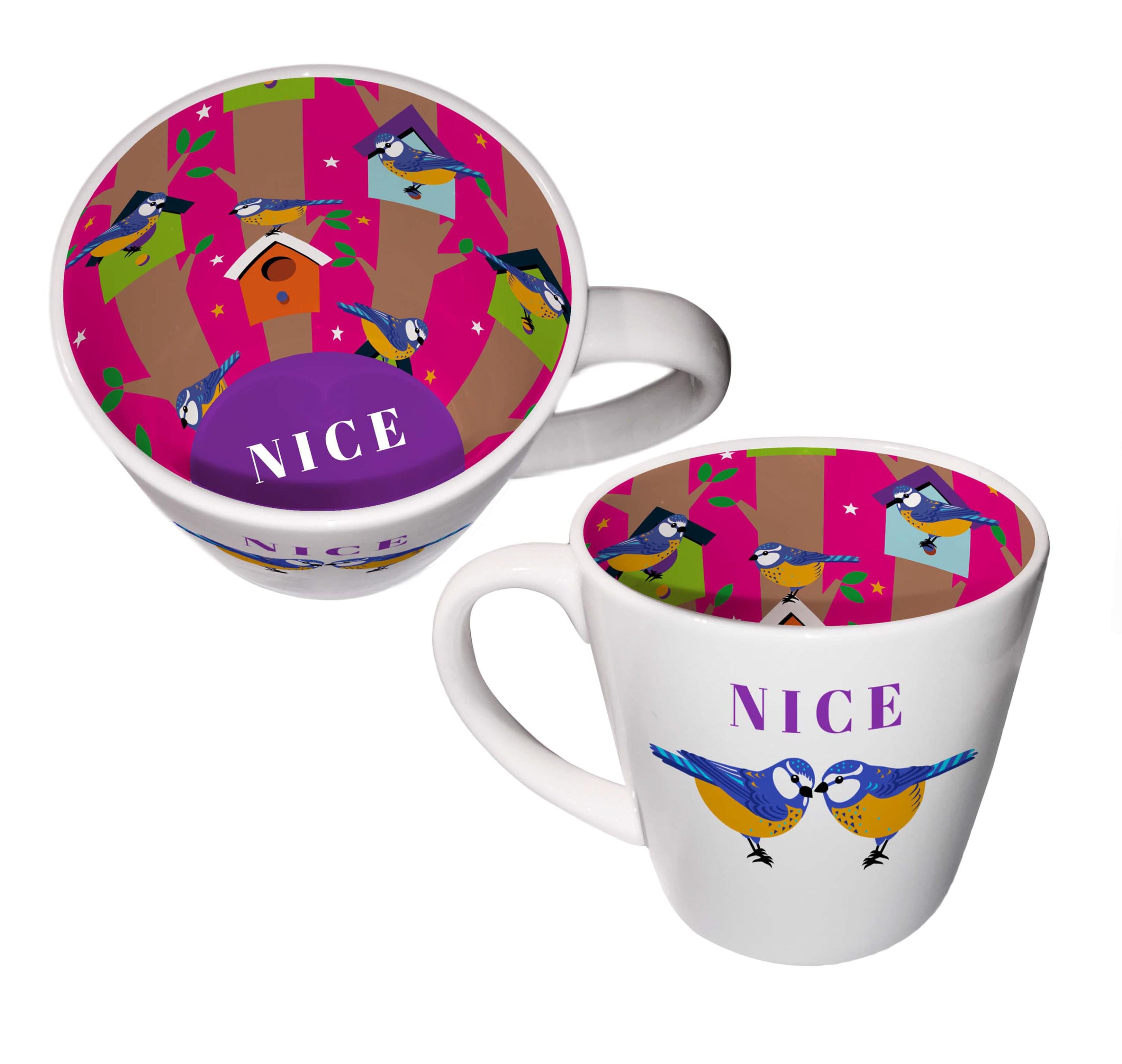WPL Gifts Mug Inside Out Mug With Gift Box - Nice Tits / Birds