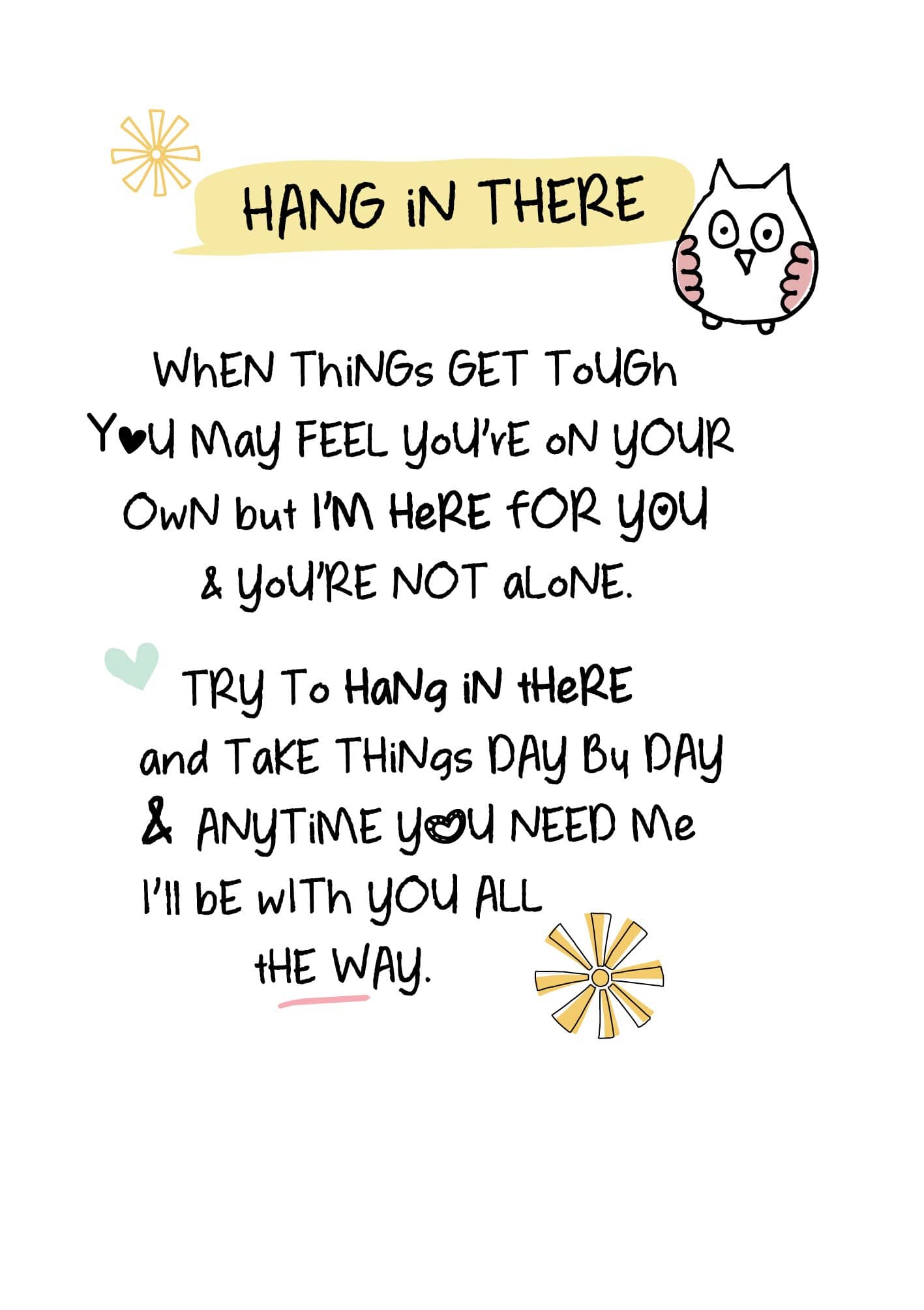 WPL Greeting Card Inspired Words Greetings Card - Hang In There