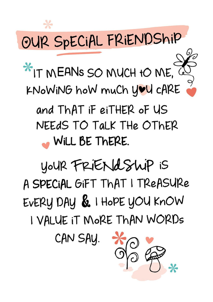 Inspired Words Greetings Card - Our Special Friendship – Curios Gifts