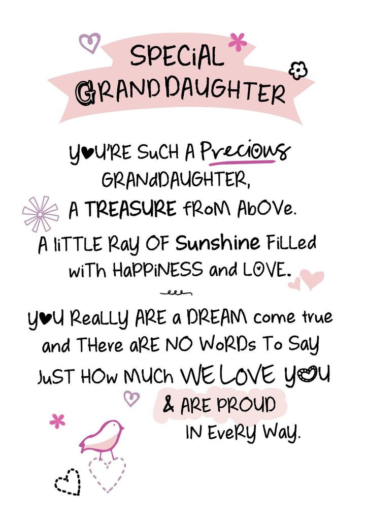 WPL Greeting Card Inspired Words Greetings Card - Special Granddaughter