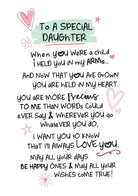 WPL Greeting Card Inspired Words Greetings Card - To a Special Daughter