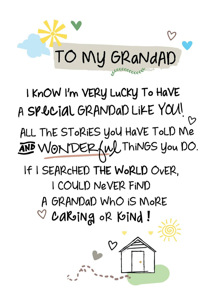 WPL Greeting Card Inspired Words Greetings Card - To my Grandad