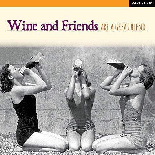 WPL Greeting Card M.I.L.K Greeting Card - Wine & Friends Are A Great Blend