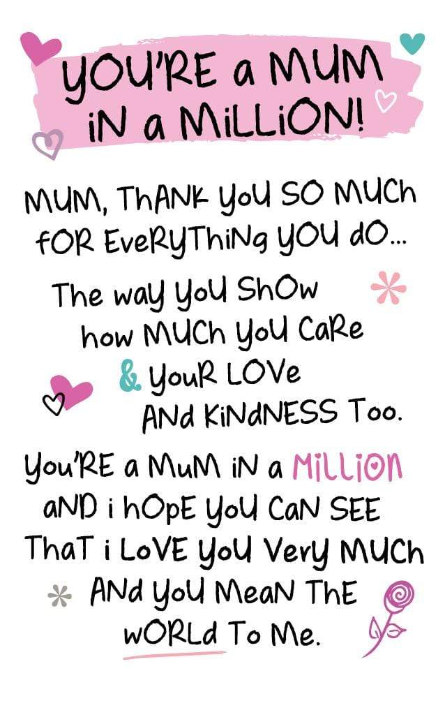 WPL Keepsake Inspired Words Keepsakes - You're A Mum In A Million!