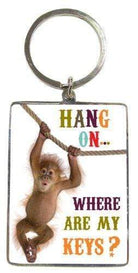 WPL Keyring Heartwarmers & Slogans Keyring - ''Hang On'' Monkey