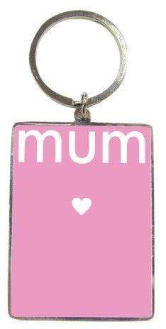 WPL Keyring Heartwarmers & Slogans Keyring - Mum (White Heart on Pink)